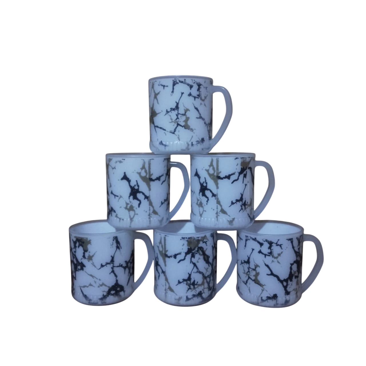 6 pcs Marble Melamine cups/mugs for Tea/Milk/Coffee, 370ml