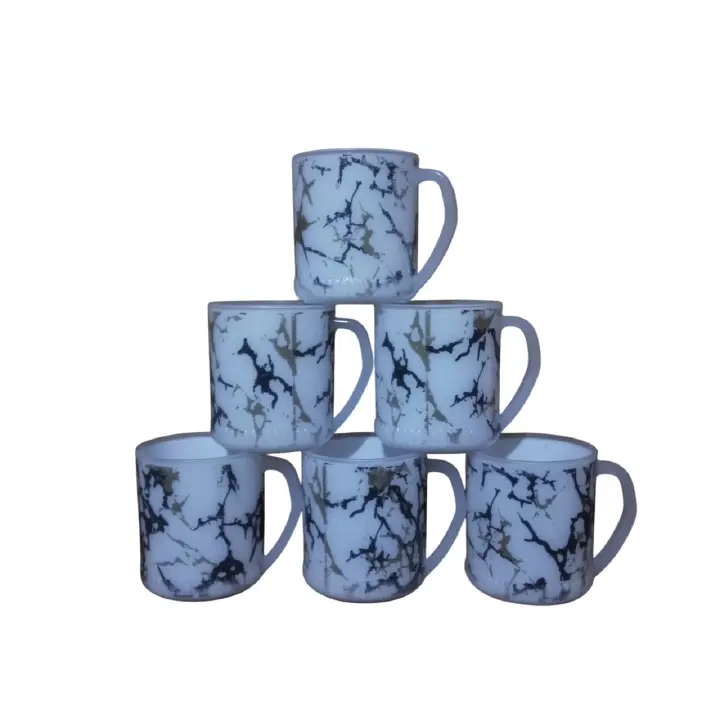 6 pcs Marble Melamine cups/mugs for Tea/Milk/Coffee, 370ml