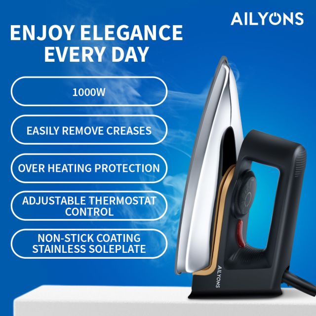 Ailyons Dry Electric Iron box /Pasi with 100% Efficient on smoothening  and nonstick to clothes