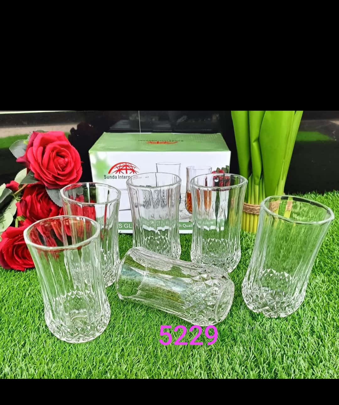 Sunda 6pcs or 12pcs a set of Drinking Glasses Kitchen Juice, Water Glass Cups Glass