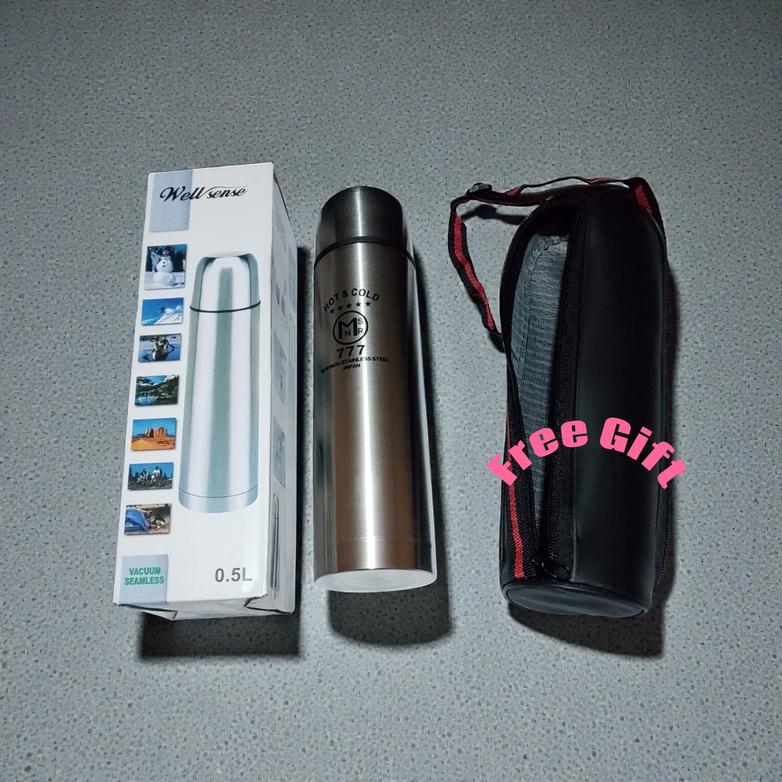 (Limited Offer with Free Gift) Well Sense Portable Vaccum Flask/Thermos Flask/Travel Bottle to keep your drinks hot or cold