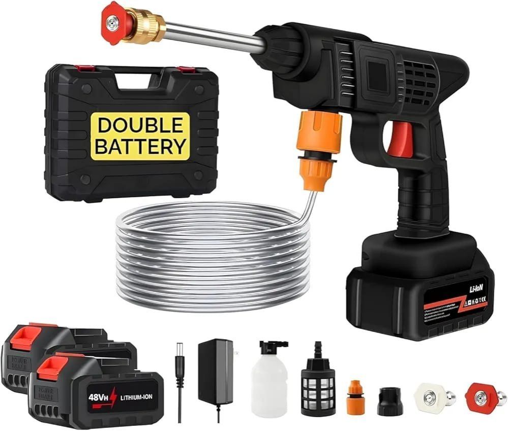 Wireless Car Wash Spray Gun Machine with Portable 2 Lithium Battery