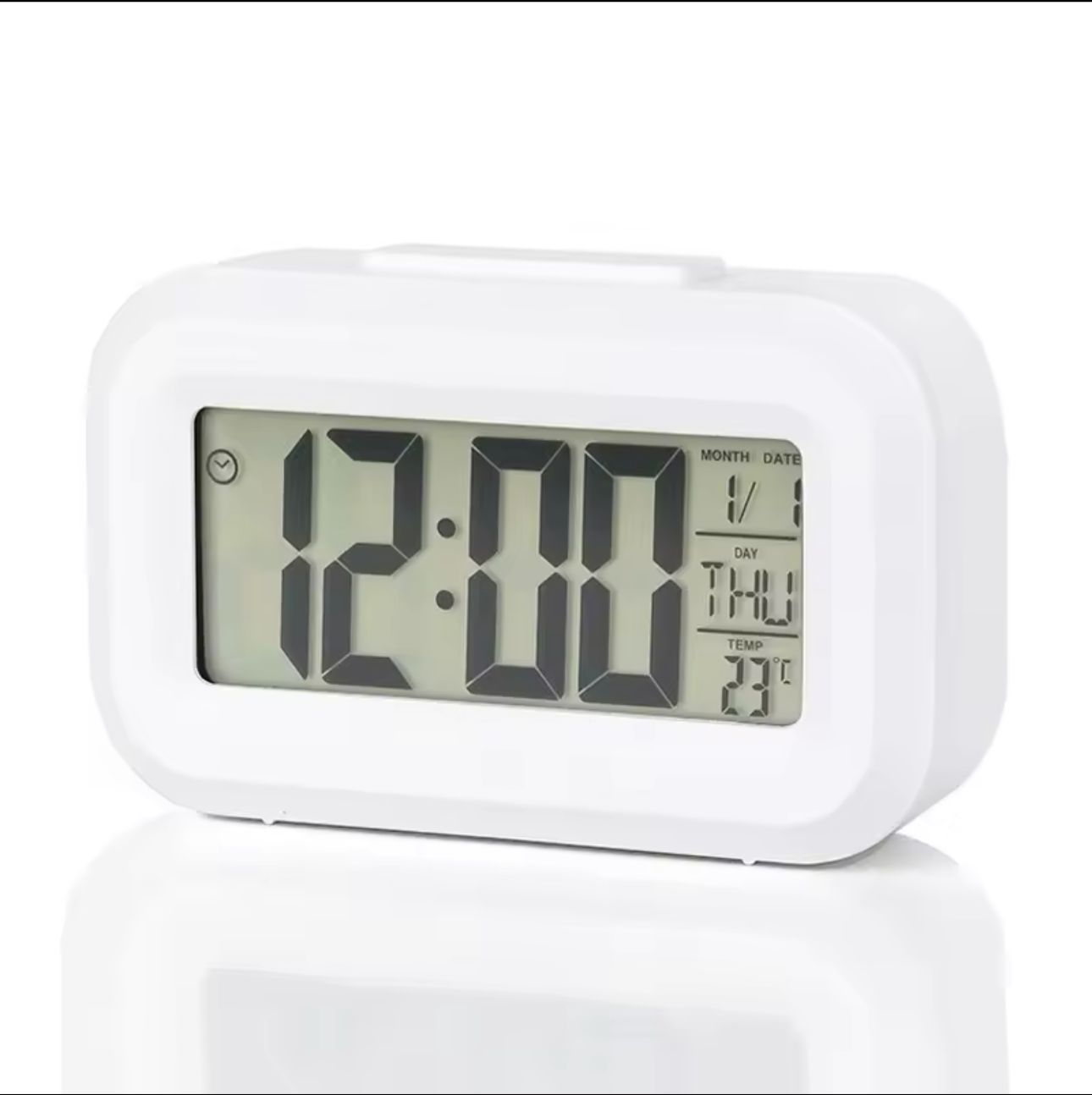 LED Digital Alarm Clock with Time, Date & Temperature Display – Battery Operated, Compact Table Clock for Home, Office, Bedroom, Kids, Travel – Uses AAA Batteries (Not Included)