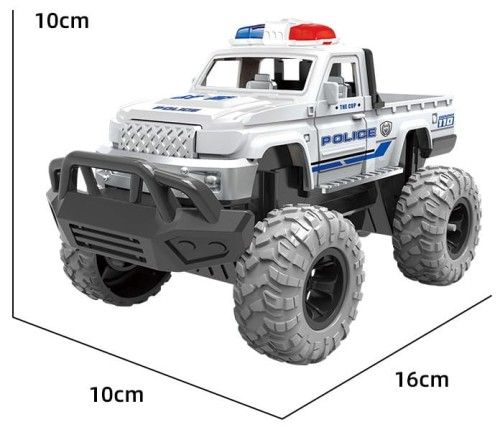 Big Wheel Police Car Toy Truck for Kids – Durable Monster Truck-Style Police Vehicle, Pretend Play Car for Boys & Girls
