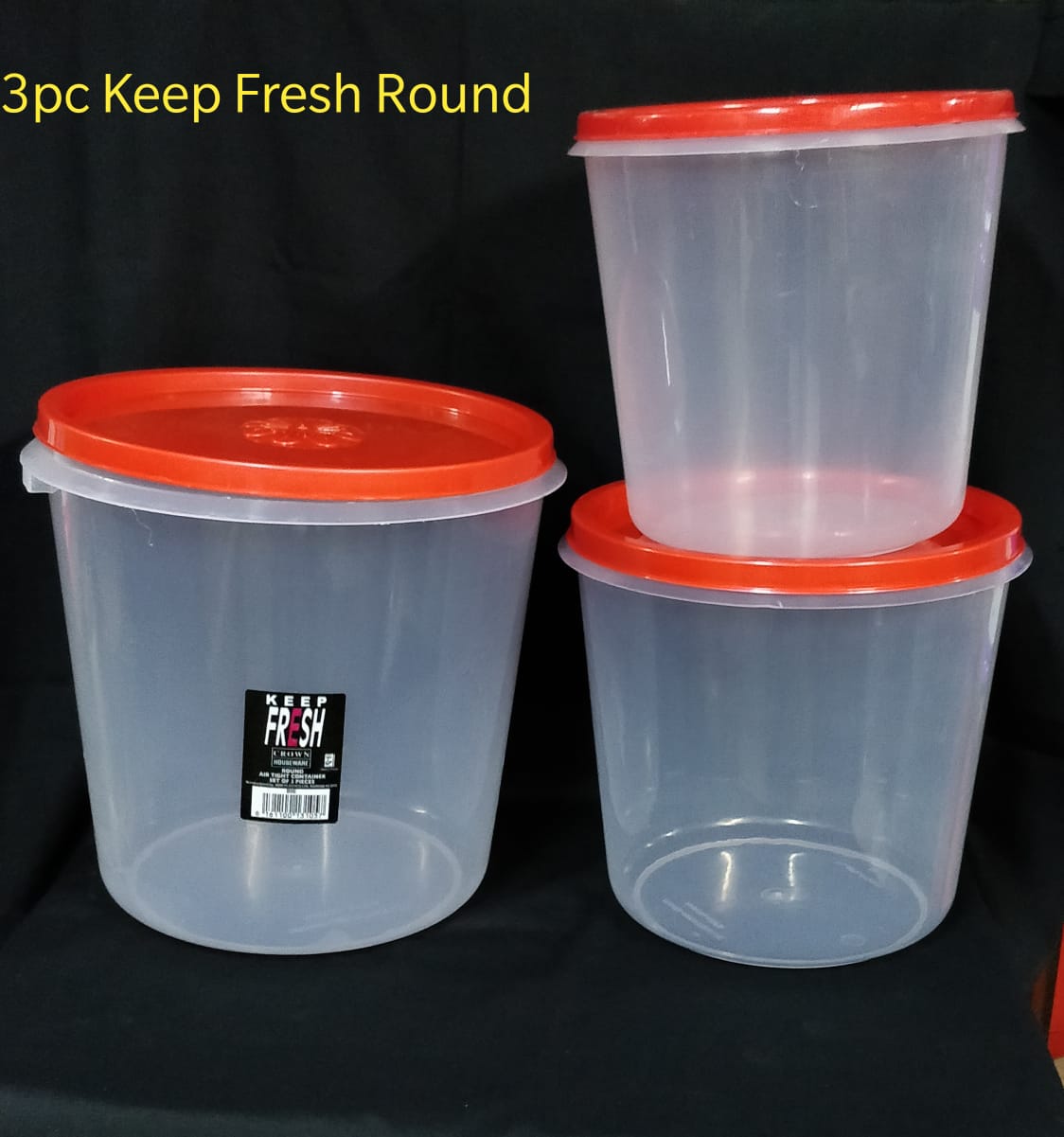 Crown 3-Piece Keep-Fresh Round Airtight Container Set – Leak-Proof Food Storage with Secure Lids for Kitchen, Fridge & Meal Prep Organization