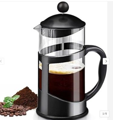 800ml French Press Coffee & Tea Maker – Heat-Resistant Glass Plunger with Fine Mesh Filter | Ideal for Home Brewing, Office, or Gifting