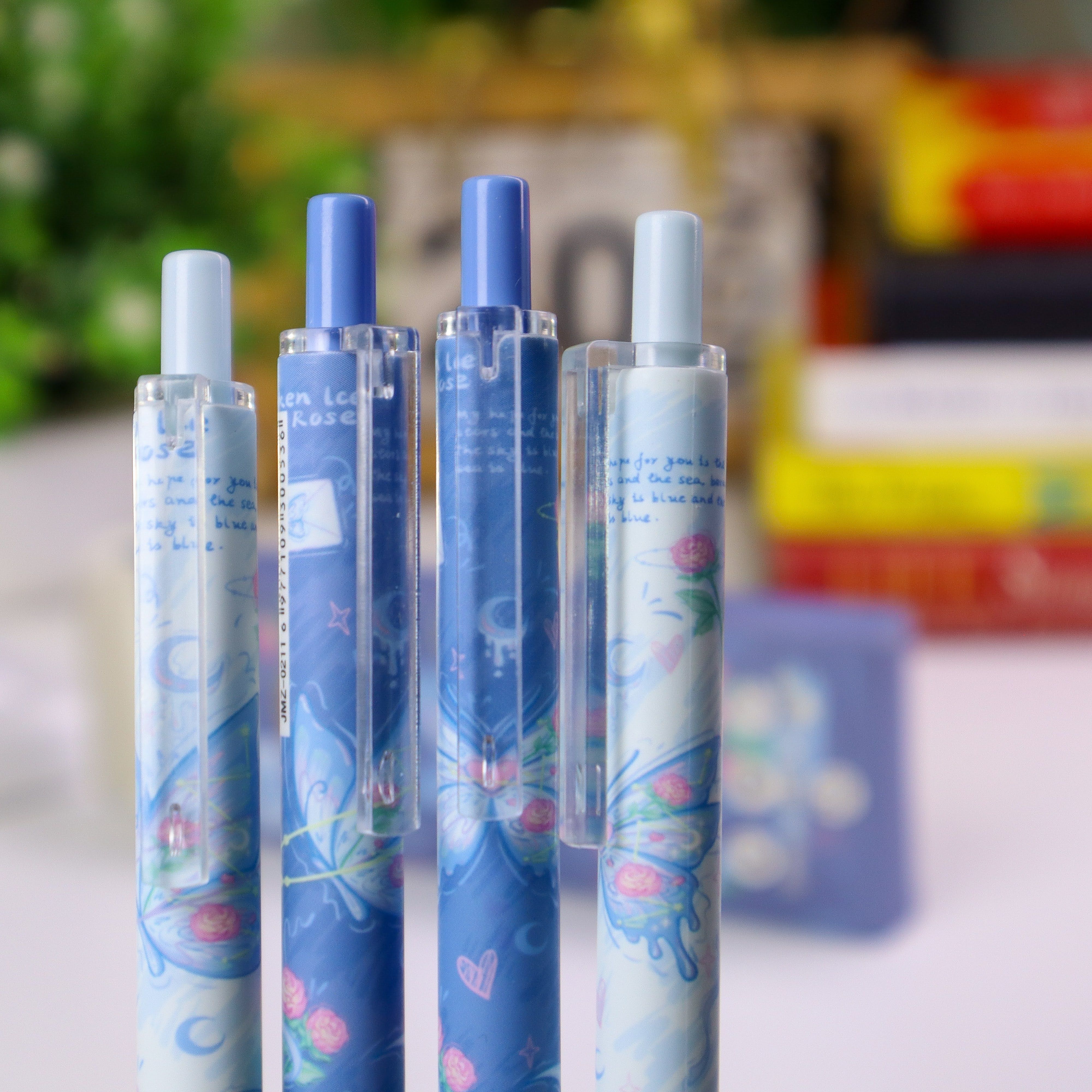 Cute pens set | Set of 4 0.5mm Pens|  Aesthetic pen | Stationery set | Black Ink School pens | Gift pens | Smooth writing pens | Cute stationery Kenya | Comfortable Grip and Quick Drying