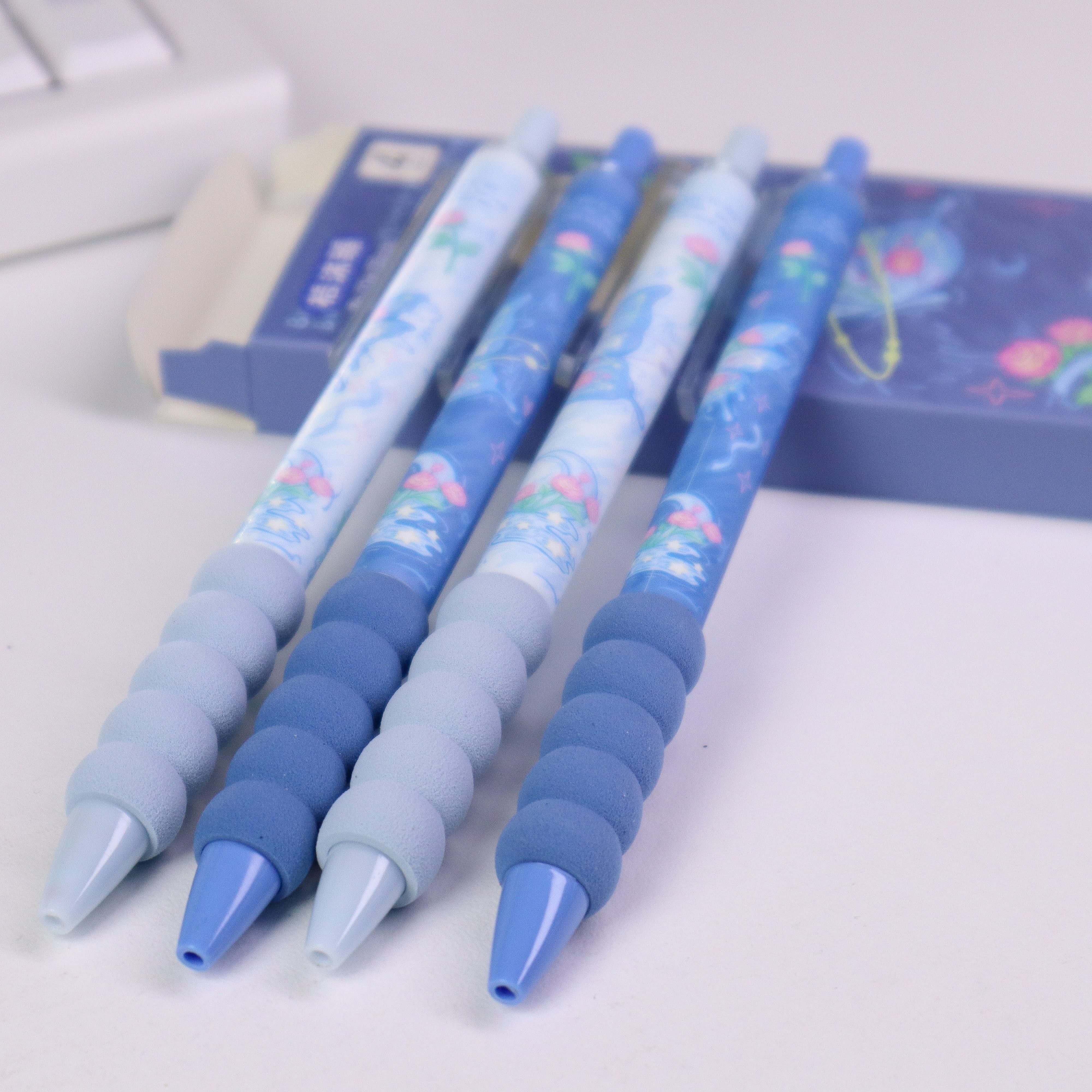 Cute pens set | Set of 4 0.5mm Pens|  Aesthetic pen | Stationery set | Black Ink School pens | Gift pens | Smooth writing pens | Cute stationery Kenya | Comfortable Grip and Quick Drying