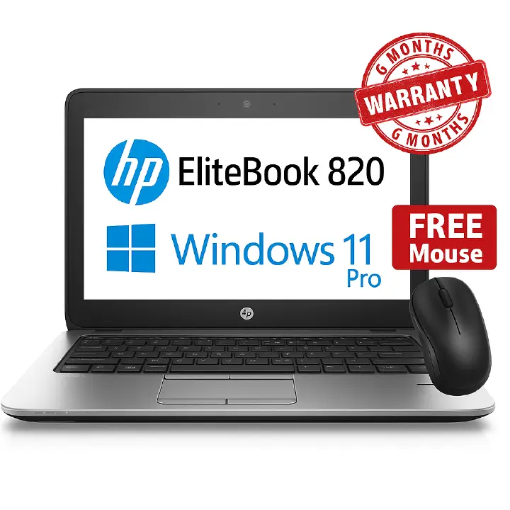 🔥 Refurbished HP EliteBook 820 G3 Laptop | 12.5" HD Display | Intel Core i5 6th Gen | 8GB RAM | 256GB SSD | Windows 11 Pro | FREE Wireless Mouse | Portable & Powerful Business Notebook