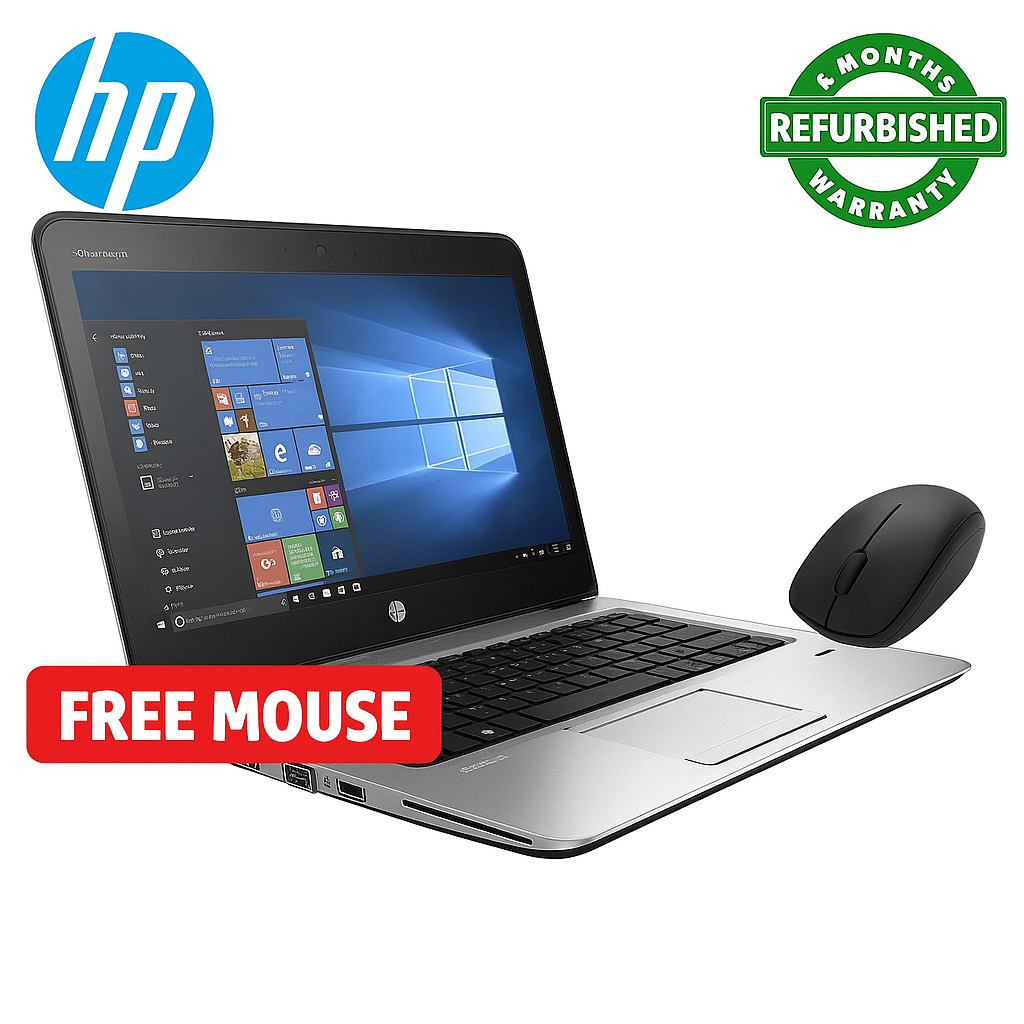 HP EliteBook 840 G4 Laptop – 14" HD Display | Intel Core i5 7th Gen | 8GB RAM | 256GB SSD | Windows 11 Pro | Silver Notebook + Free Wireless Mouse