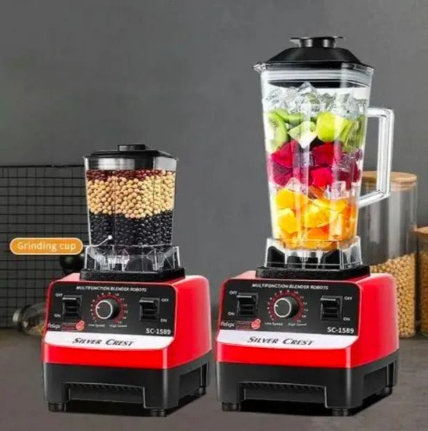 Silver Crest Commercial Blender SC-1589  – Heavy-Duty Industrial Power Blender for Smoothies, Juices, Nuts, Ice, and Food Prep – German Quality