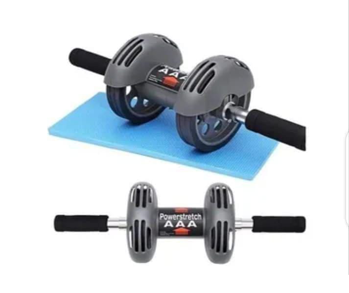 Power Stretch Roller – Dual-Wheel Abdominal Exercise Trainer | Core Strengthening Wheel with Comfort Grip Handles & Anti-Slip Stability | Home Fitness Power Roller