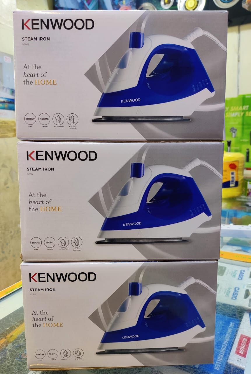 Kenwood Steam Iron STP01 Original – 1100W Fast Heating, 130ml Water Tank, Non-Stick Soleplate, Adjustable Temperature, Steam & Spray Function, Lightweight Design for Home Use