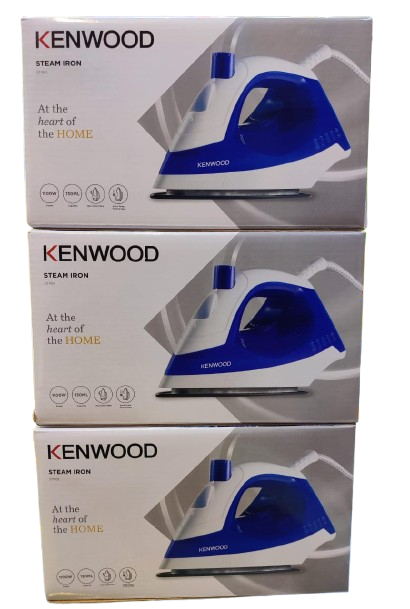 Kenwood Steam Iron STP01 Original – 1100W Fast Heating, 130ml Water Tank, Non-Stick Soleplate, Adjustable Temperature, Steam & Spray Function, Lightweight Design for Home Use