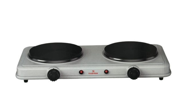 Rashnik Double Electric Hot Plate 2000W – Dual Burner Tabletop Cooker with Independent Temperature Control, Energy Efficient Electric Stove for Home, Office, Hostel & Commercial Use