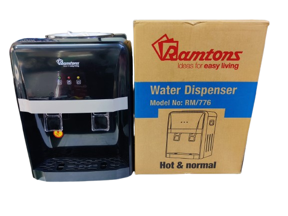 Ramtons RM776 Table Top Water Dispenser Hot & Normal – Compact Top Loading Dispenser with Stainless Steel Hot Tank, Overheat Protection, Energy Efficient Home & Office Water Heater