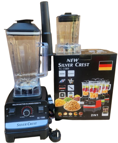 Silver Crest Commercial Blender SC-1589  – Heavy-Duty Industrial Power Blender for Smoothies, Juices, Nuts, Ice, and Food Prep – German Quality