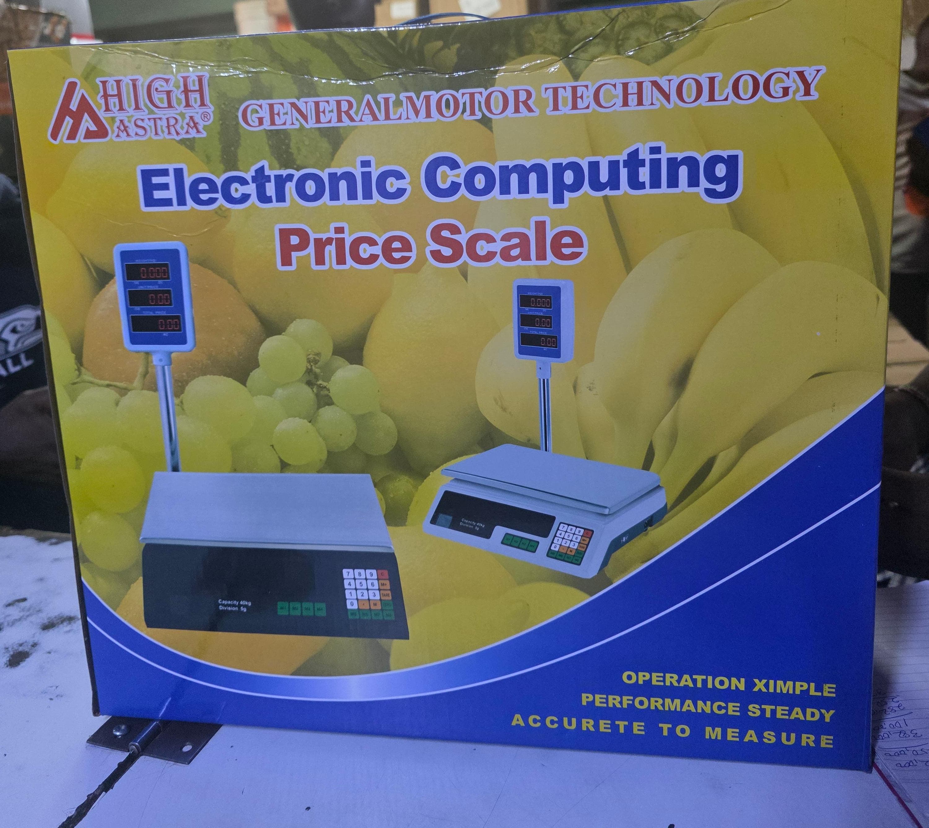 Electronic Computing Price Scale 40kg Digital Weighing Scale with Pole Display – High Accuracy Retail Scale for Shops, Fruits, Vegetables & Meat
