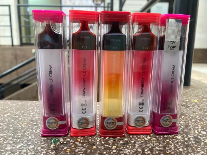 Vape Summer Luv, Banana Ice, Strawberry, OJ, Cherry Peach Lemonade, Berry Ice Cream, Caribbean Collada – 4000 Puffs, Rechargeable, Prefilled, Draw Activated Electronic Vaping Device