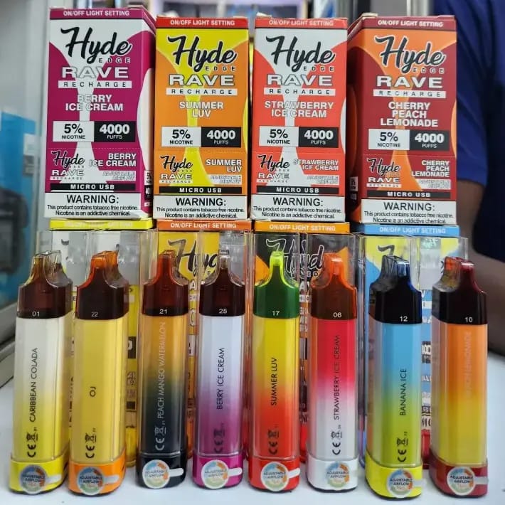 Vape Summer Luv, Banana Ice, Strawberry, OJ, Cherry Peach Lemonade, Berry Ice Cream, Caribbean Collada – 4000 Puffs, Rechargeable, Prefilled, Draw Activated Electronic Vaping Device