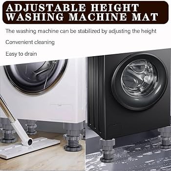 4Pcs Heavy duty Adjustable Height Washing Machine Anti Vibration Pad Shock Non Slip Feet Pads Refrigerator Furniture Protector