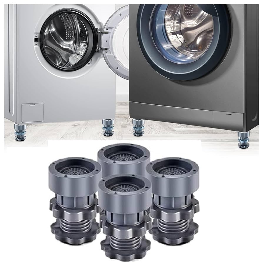 4Pcs Heavy duty Adjustable Height Washing Machine Anti Vibration Pad Shock Non Slip Feet Pads Refrigerator Furniture Protector