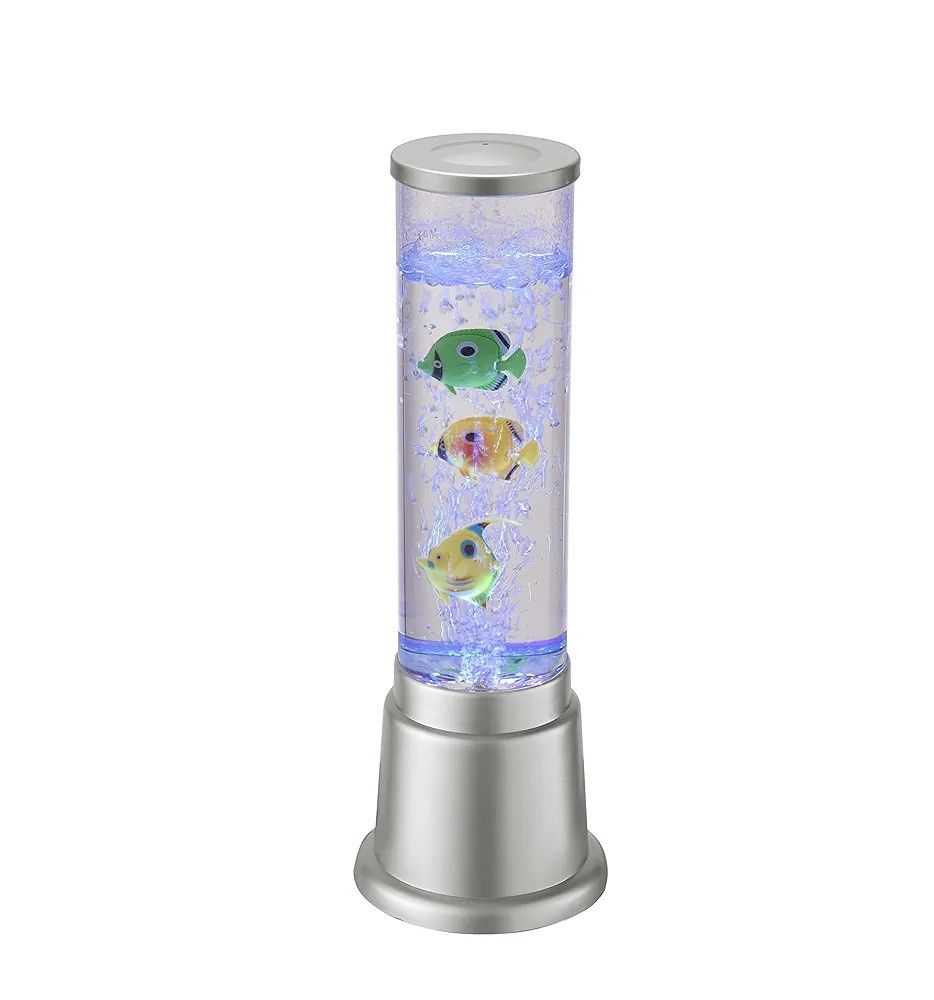 LED Water bubble Aquarium Column 38cm Bubble fish tank, tall water tower, artificial fish tank, electric aquarium, Colour Changing 5 Fish Lava Lamp Mini Decorative Column