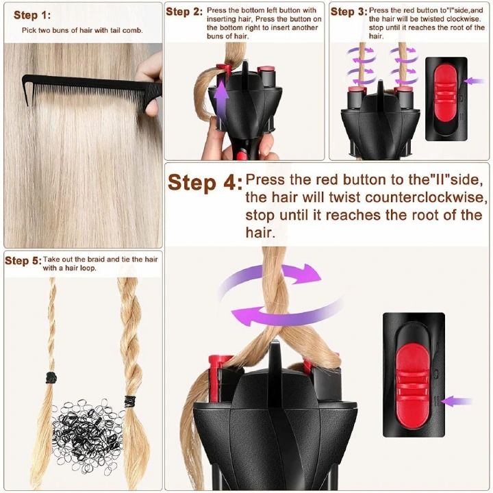 Electric Automatic Hair Braider Portable Braiding Hair Machine For Quick DIY Twist Braider Machine Hairstyle Tool