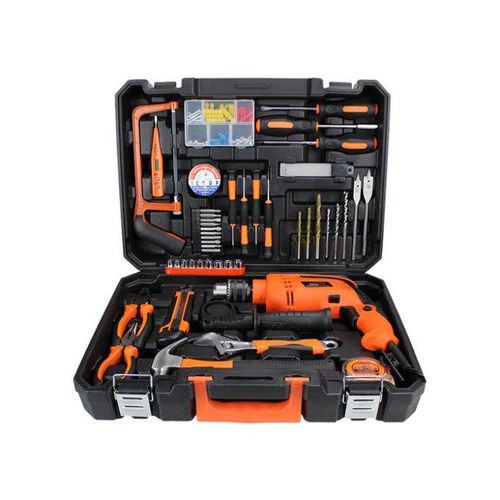 Dera Heavy Duty 750 Impact Drill Set Combo tool Kit, 117 Pcs Electrician , DIY Home Household Tool Sets for Men, Basic Tool Kit with Power Drill, Tool Set with Drill for Garden Office Home Repair