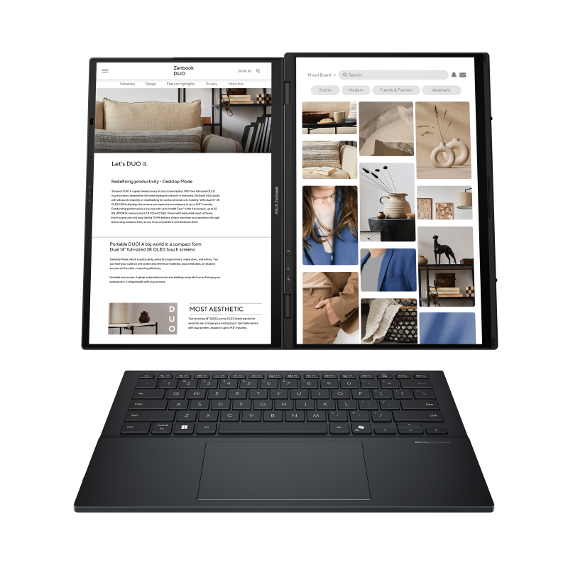 Brand New ASUS Zenbook Duo OLED Laptop (UX8406MA) Intel Core Ultra 7 Processor 155H,16GB LPDDR5X RAM 1TB M.2 NVMe PCIe 4.0 SSD Intel Arc Graphics,Dual 14.0" 3K (2880 x 1800) ASUS Lumina OLED