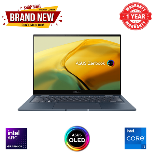 Brand New ASUS Zenbook 14 Flip OLED Laptop Intel Core™ i7 1360P 12 Core-Processor 16GB LPDDR5 RAM 1TB M.2 NVMe  PCIe Gen4.0 SSD 14 inch 2.8K OLED Touchscreen Intel Iris Xe Graphics Windows11 Home