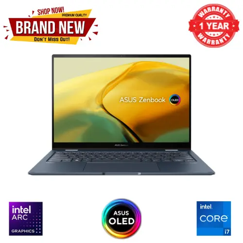 Brand New ASUS Zenbook 14 Flip OLED Laptop Intel Core™ i7 1360P 12 Core-Processor 16GB LPDDR5 RAM 1TB M.2 NVMe  PCIe Gen4.0 SSD 14 inch 2.8K OLED Touchscreen Intel Iris Xe Graphics Windows11 Home