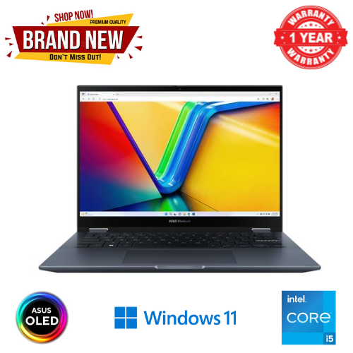 Brand New ASUS Vivobook S 14 Flip TP3402ZA Laptop Intel Core i5-12500H 2.3 GHz 8GB Ram 1TB SSD 14-inch 2K OLED Touchscreen Display Quiet Blue 1 Year Warranty