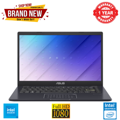 Brand New ASUS Vivobook Go 14 Laptop Intel Celeron N4500 Processor 1.1 GHz 14 inch FHD (1920 x 1080) 8GB DDR4 on board Ram 256GB M.2 NVMe PCIe 3.0 SSD DOS Star Black