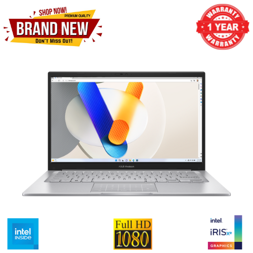 Brand New ASUS Vivobook 14 X1404VA Laptop Intel Core i5-1335U Processor Intel Iris Xᵉ Graphics 14.0-inch, FHD (1920 x 1080) 8GB DDR4 Ram 512GB M.2 NVMe SSD Cool Silver