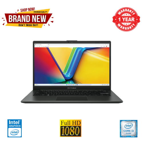 Brand New ASUS Vivobook Go 14 (E1404G) Laptop Intel Core i3-N305 Processor 1.8 GHz Intel UHD Graphics 14.0-inch FHD (1920 x 1080) 8GB DDR4 On Board Ram 256GB SSD Storage