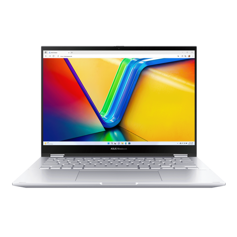 Brand New ASUS Vivobook S14 FLIP(TP3402VA) Laptop Intel Core i7-13700H Intel Iris Xᵉ Graphics 16GB DDR4 onboard Ram 512GB PCIe NVMe SSD 14 inch WUXGA (1920 x 1200) Display Silver,1 Year Warranty
