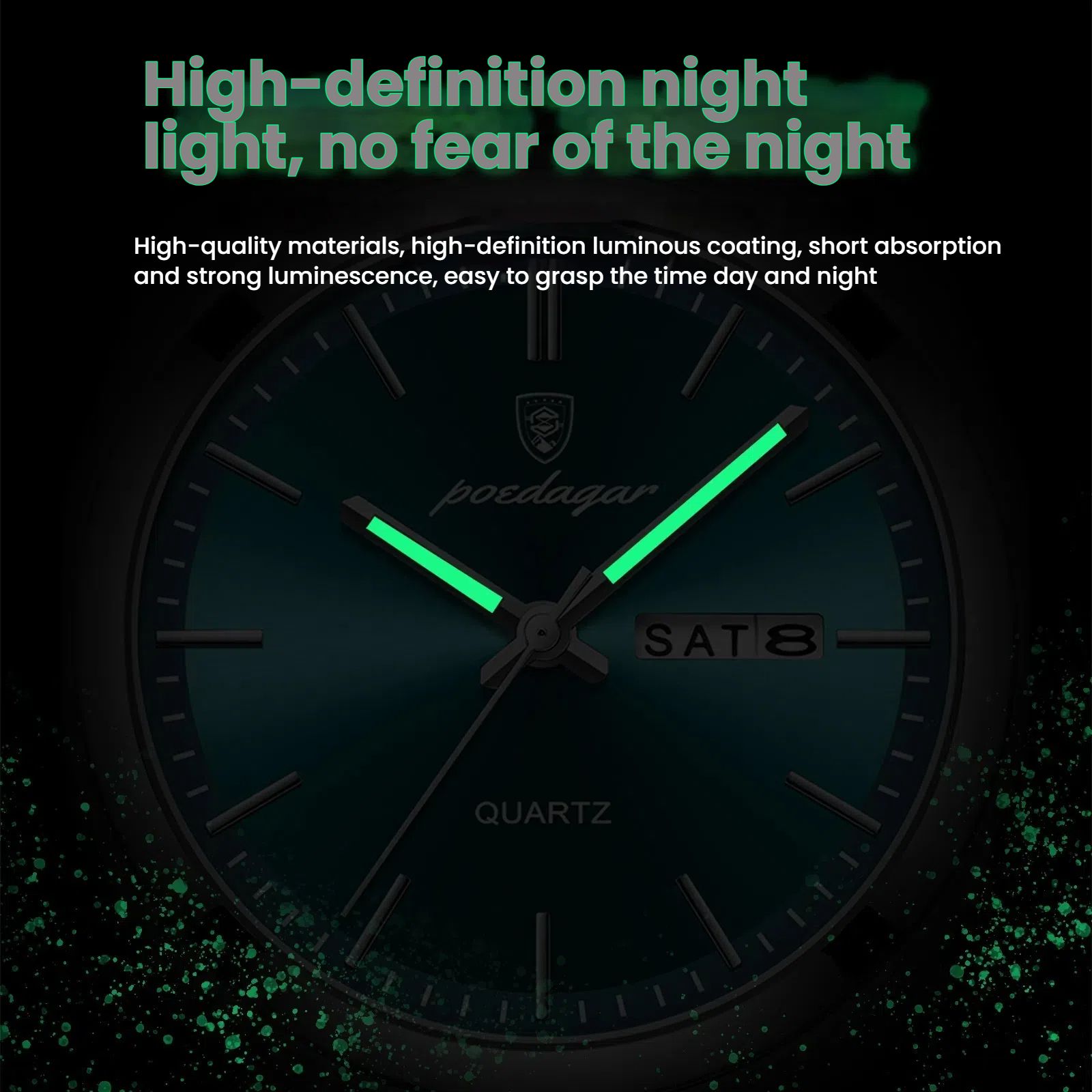 POEDAGAR Official Certified Product 2025 New ultra-thin men's watch with water resistance and luminous quartz wristwatch