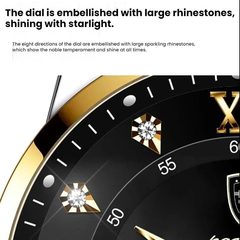POEDAGAR Official Certified Product 2025 New men's waterproof luminous calendar week quartz leather belt wristwatch