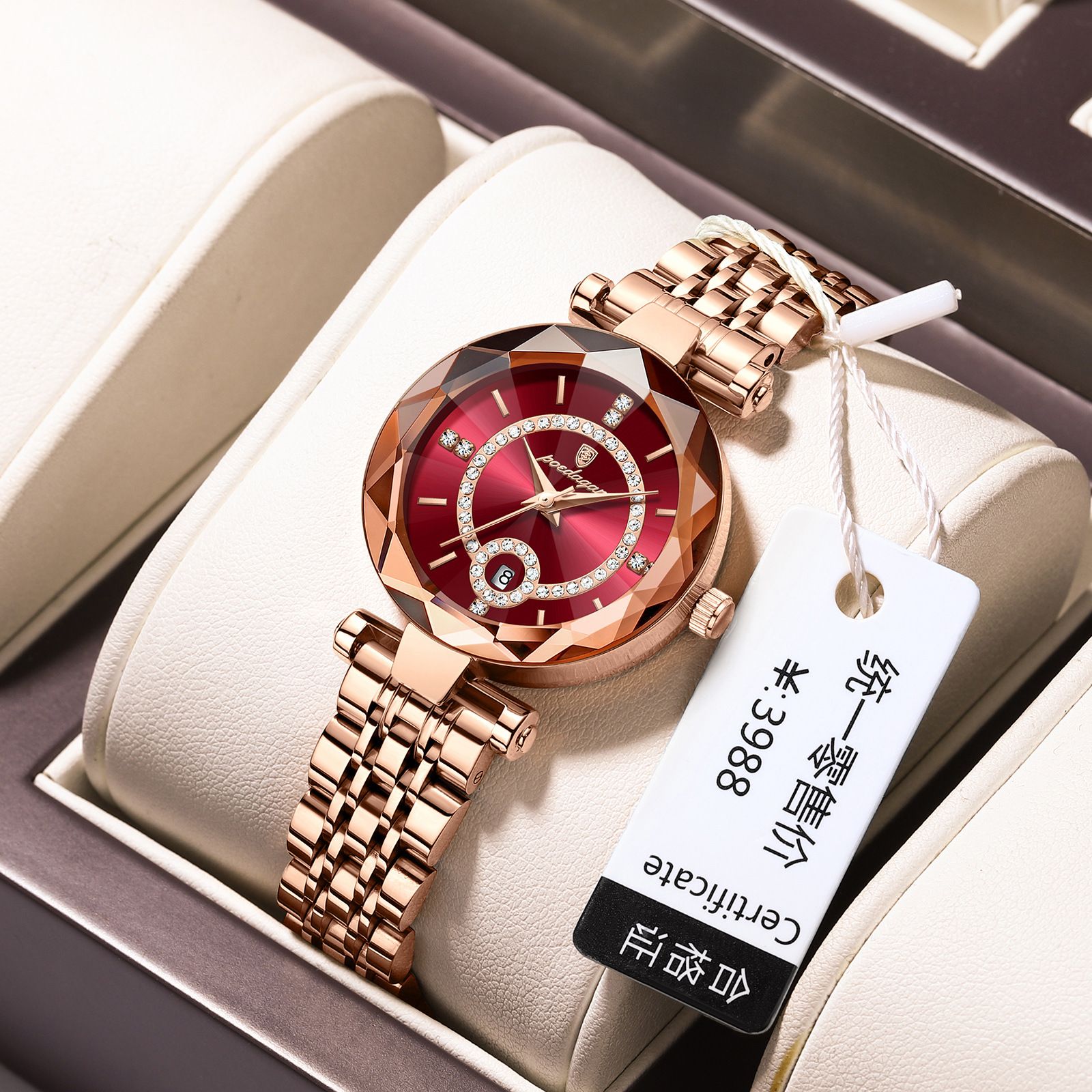 POEDAGAR Official Certified Product 2025 New Girl's/Women’s waterproof  calendar quartz steel strap wristwatch