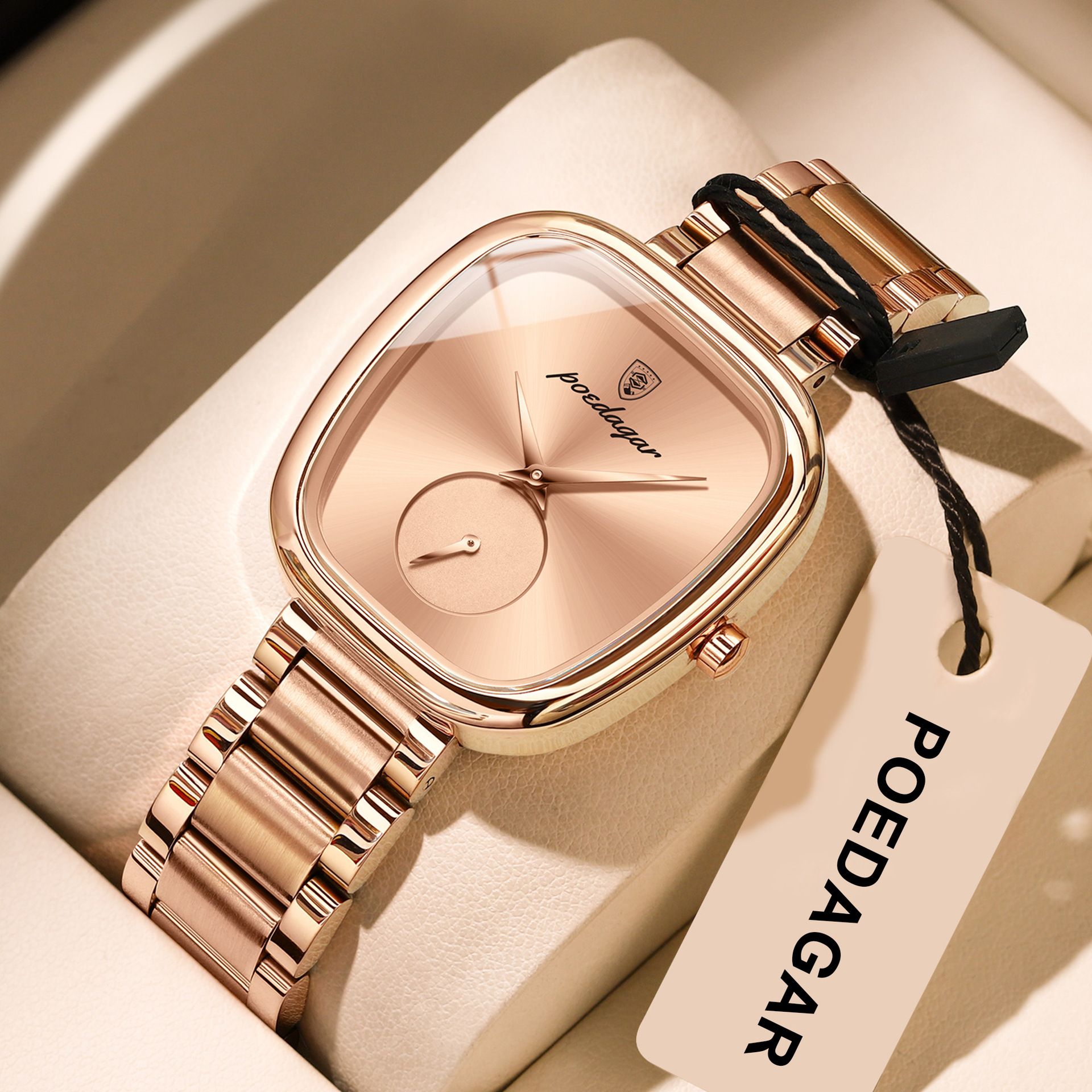 POEDAGAR Official Certified Product 2025 New Girl's/Women’s waterproof quartz steel strap wristwatch