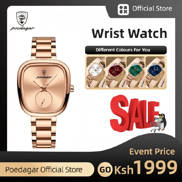 POEDAGAR Official Certified Product 2025 New Girl's/Women’s waterproof quartz steel strap wristwatch