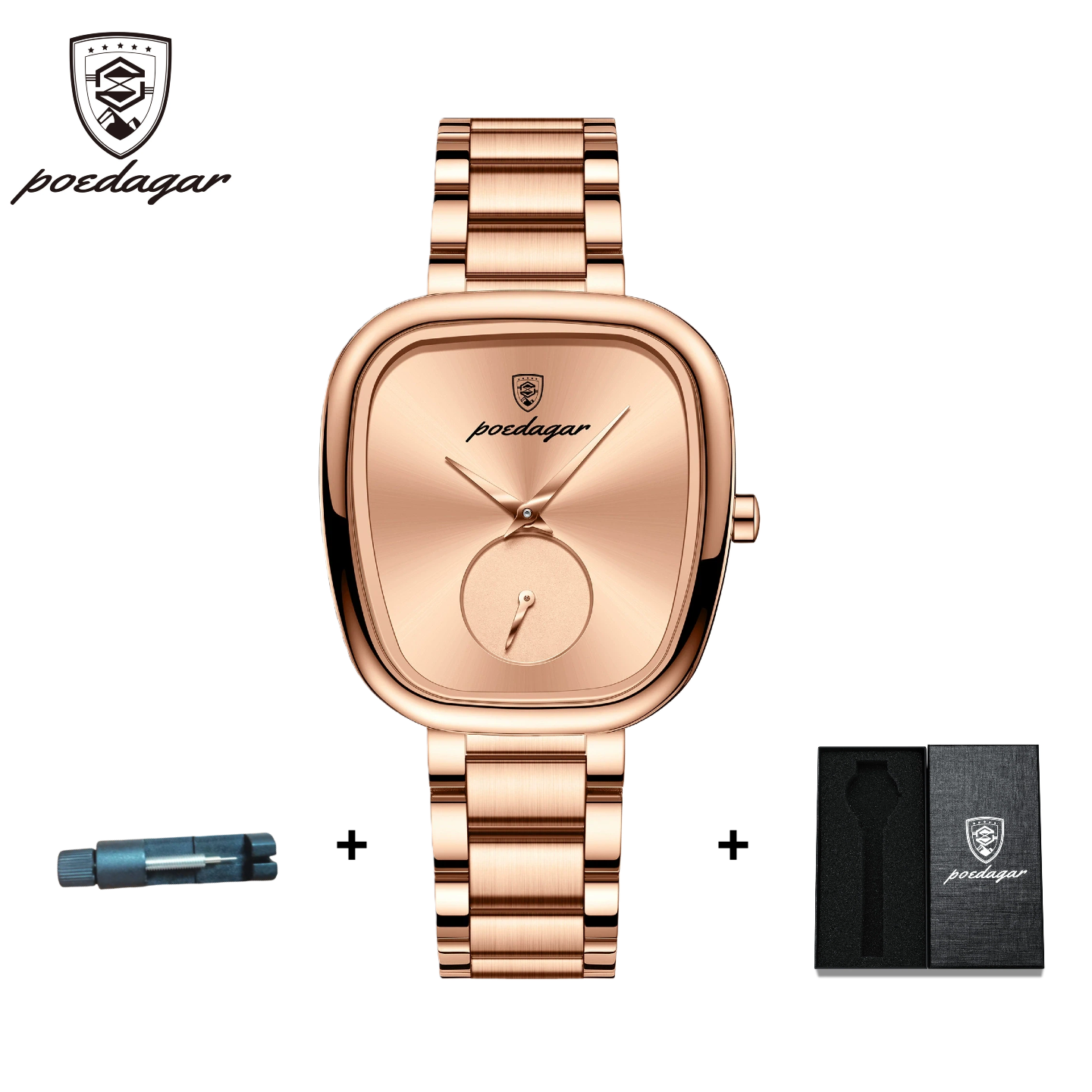 POEDAGAR Official Certified Product 2025 New Girl's/Women’s waterproof quartz steel strap wristwatch