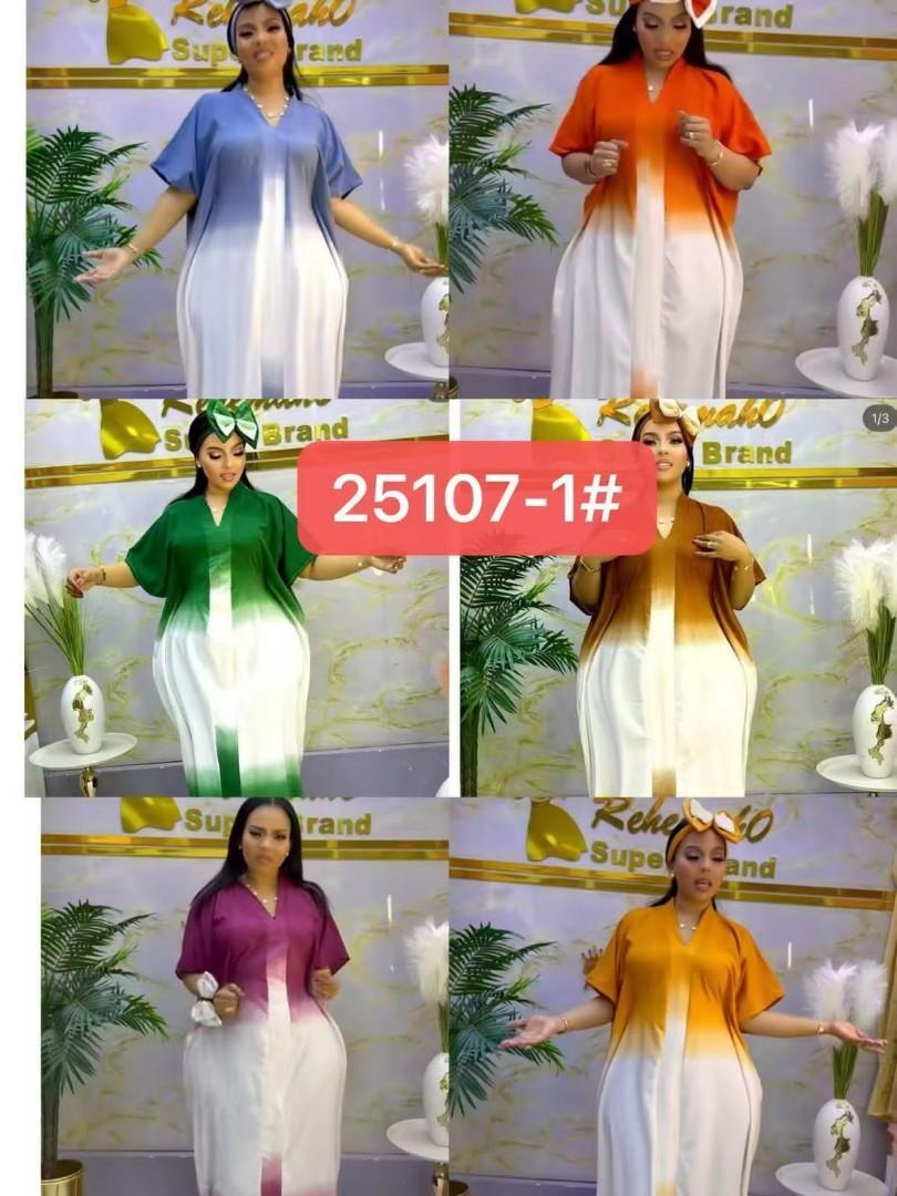 Elegant Women’s Two-Tone Ombre Kaftan Dress – Premium Free-Size Flowing Gown with Short Sleeves, Soft Lightweight Fabric, Perfect for Casual Outings, Events, Travel, and Everyday Comfortable Luxury We