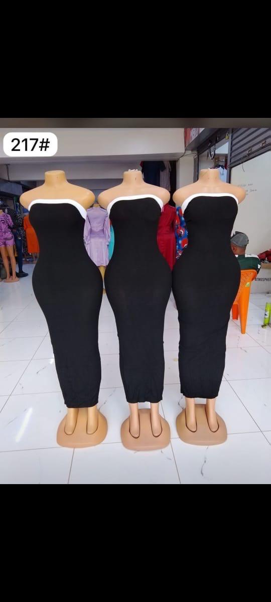 Elegant Black Ribbed Bodycon Maxi Dress with Contrast White Trim, Slim Fit Silhouette, Adjustable Spaghetti Straps, Stretch Fabric for Comfort, Perfect for Evening Wear, Parties, Dinners, Casual Chic