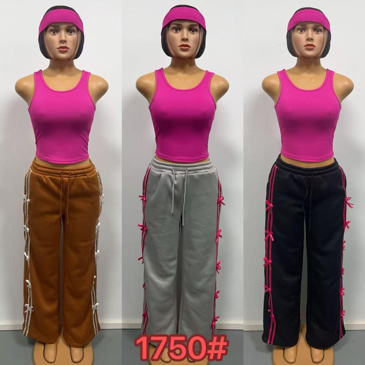 Hot Pink Crop Top and Bow Stripe Wide Leg Jogger Set, Trendy Casual Chic Two Piece Outfit for Women, Comfortable High Waist Pants, Stylish Athleisure Look for Streetwear, Lounge or Day Out