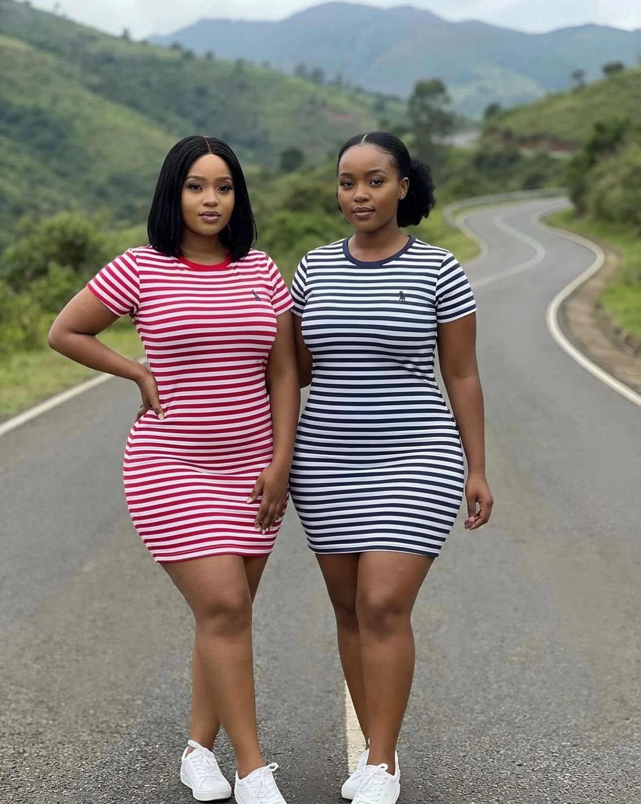 Women’s Classic Striped Bodycon T-Shirt Dress – Short Sleeve Stretch Mini Dress, Slim Fit Casual Summer Outfit, Soft Cotton Blend, Flattering Everyday Wear in Red/White and Navy/White Stripes