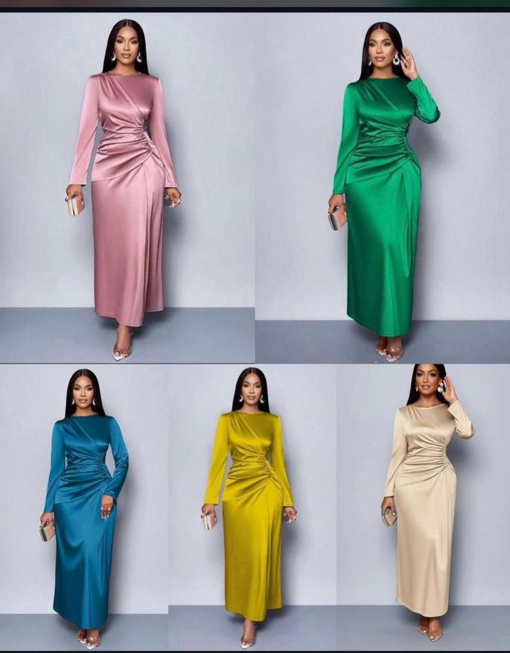 Women’s Elegant Long Sleeve Maxi Dress Ruched Waist Bodycon Evening Party Dress Fashion Slim Fit Formal Gown for Wedding Guest, Dinner, Birthday, Holiday, Special Occasion and Stylish Night Out