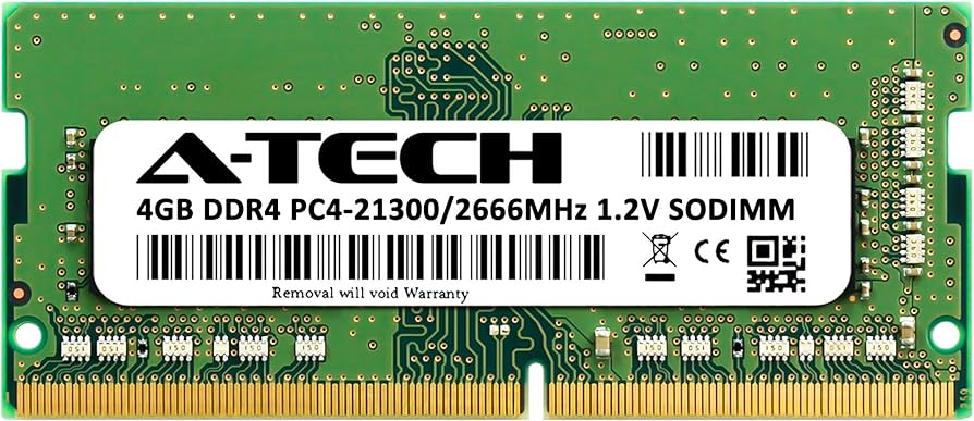 4GB DDR4 PC4-21300 2666MHz SODIMM Laptop RAM – High-Speed Memory for Enhanced Performance and Multitasking