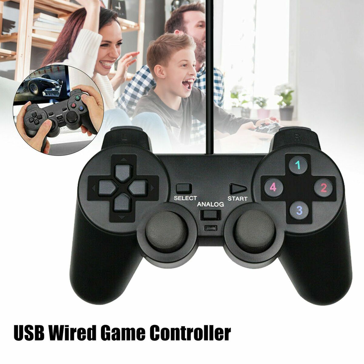 UCOM Double PC USB Game UCOM Twin USB Game Controller for PC – Dual Wired Gamepads with 8-Way Directional Pads, 12 Programmable FirController Twin Pad - 8-way Direction Pad, 12 fire button and 4 Axis.